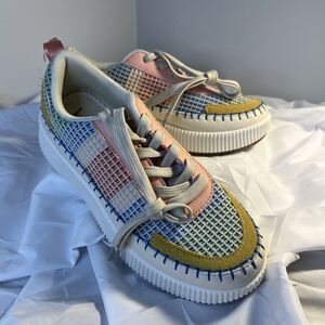 Nicole Miller Brita Multi Color Platform Sneakers Size 7.5 New Spring Color